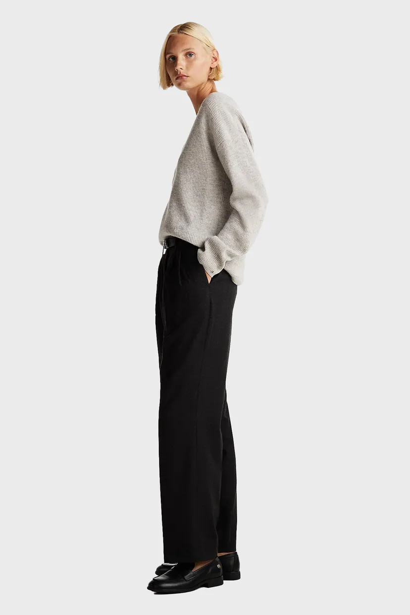 Женские черные шерстяные брюки SOFT WOOL MIX RELAXED STR 4