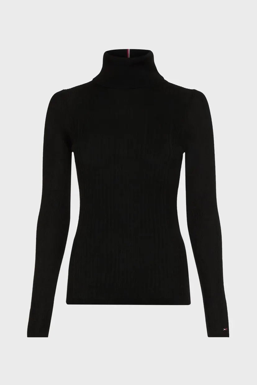 Женский черный гольф LYOCELL SILK ROLL-NK SWEATER 4