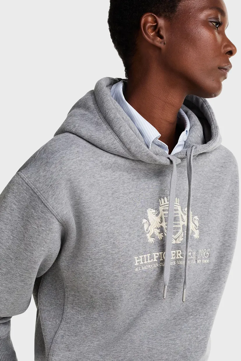 Женское серое худи REG VARSITY HOODIE 4