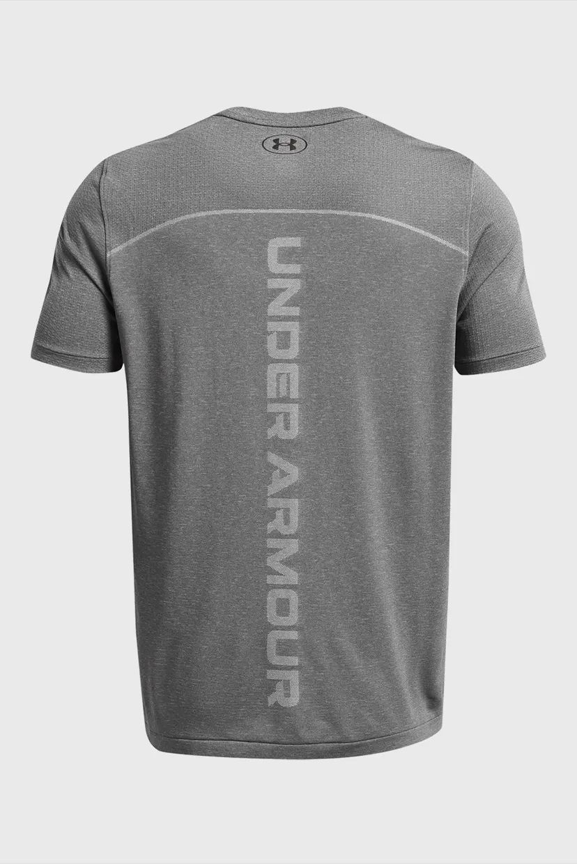 Мужская серая футболка UA Rush Seamless Wordmark SS 5
