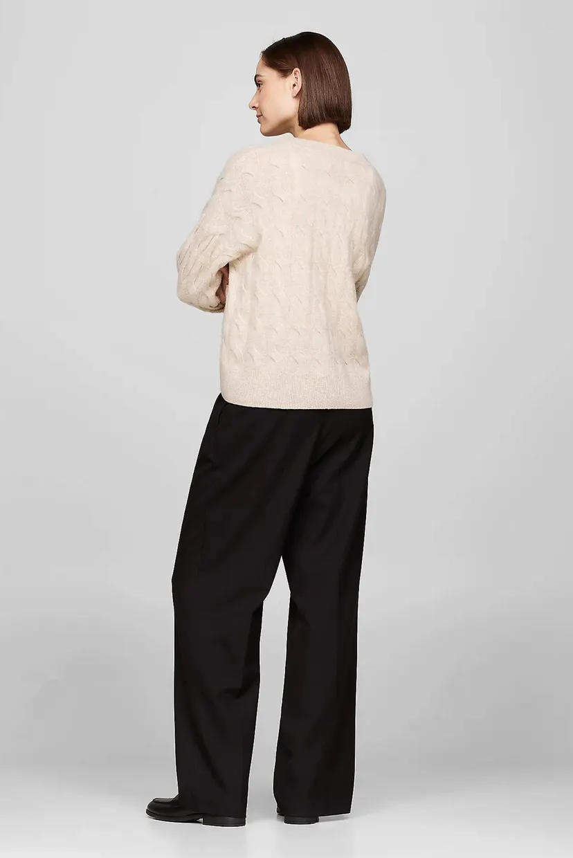 Женский бежевый шерстяной кардиган SOFT WOOL CABLE 3