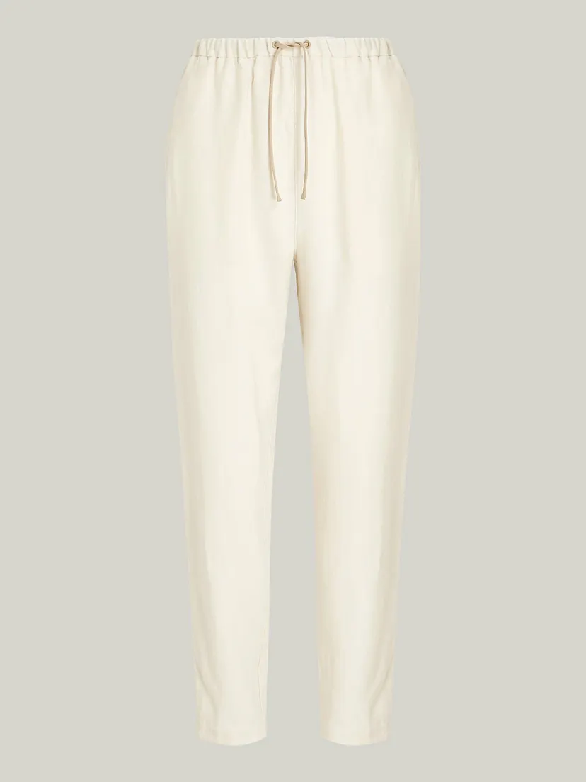 Женские белые льняные брюки CASUAL LINEN TAPER PULL ON PANT 5
