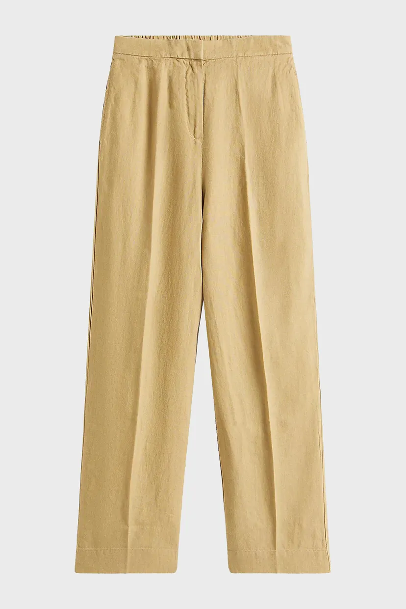 Женские бежевые льняные брюки TAILORED STRAIGHT 5