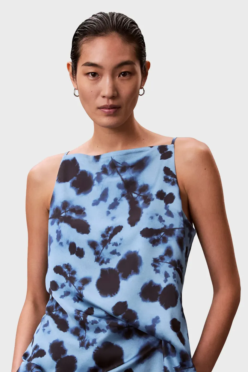 Топ Printed Satin Twisted Drape Tank 5