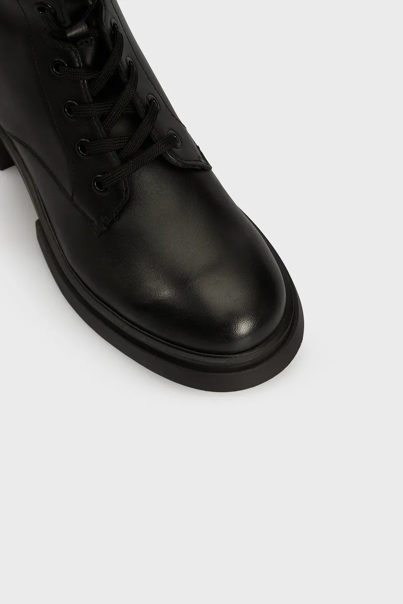 Женские черные кожаные ботинки LACE-UP BIKER LEATHER 4