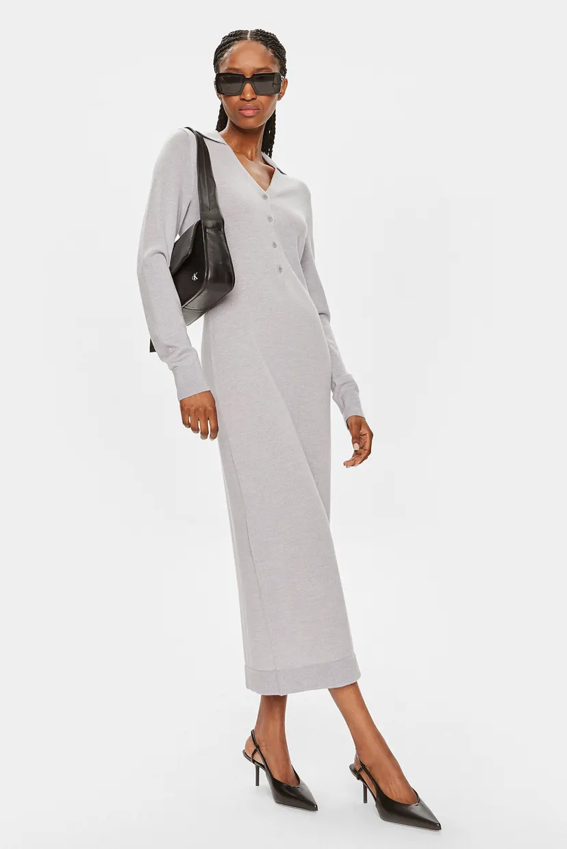 Платье MERINO WOOL BUTTON SHIRT DRESS 3