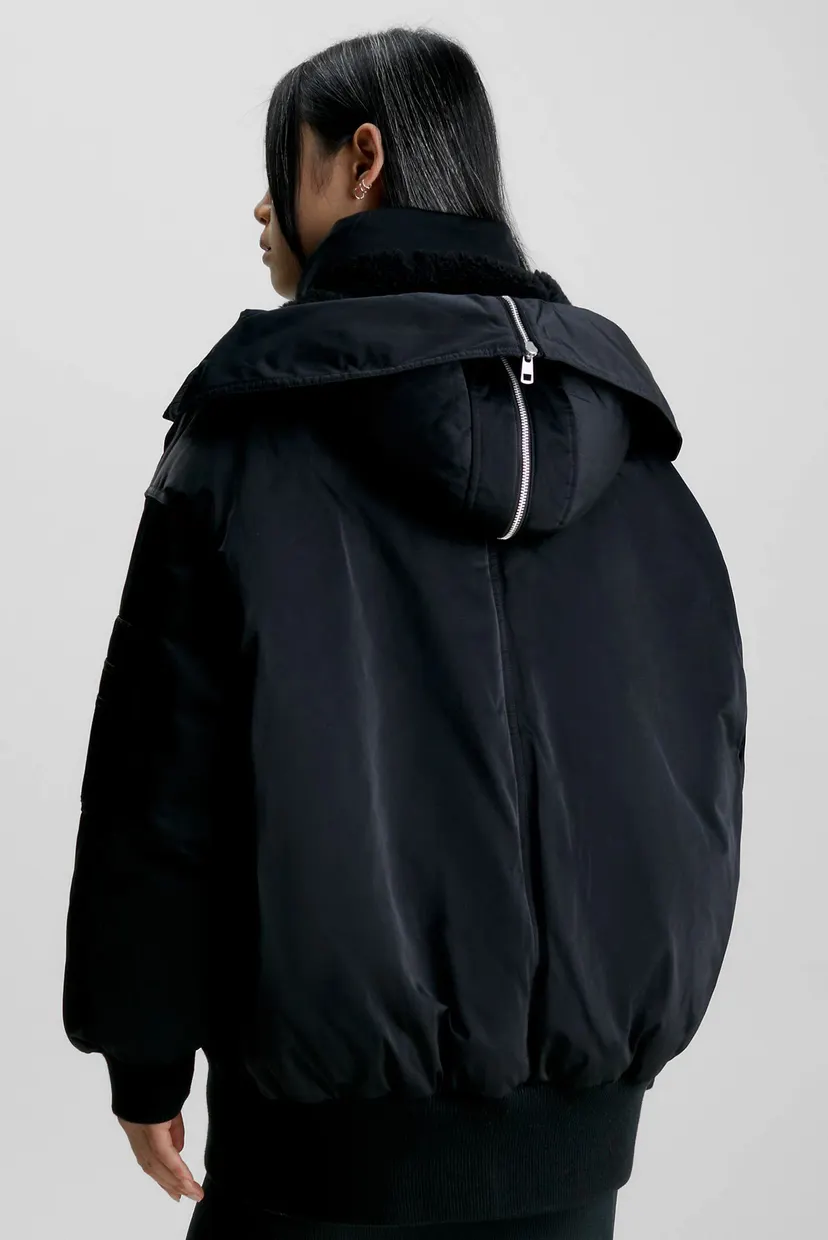 Бомбер черный ARCHIVAL OVERSIZED HOODED BOMBER 3