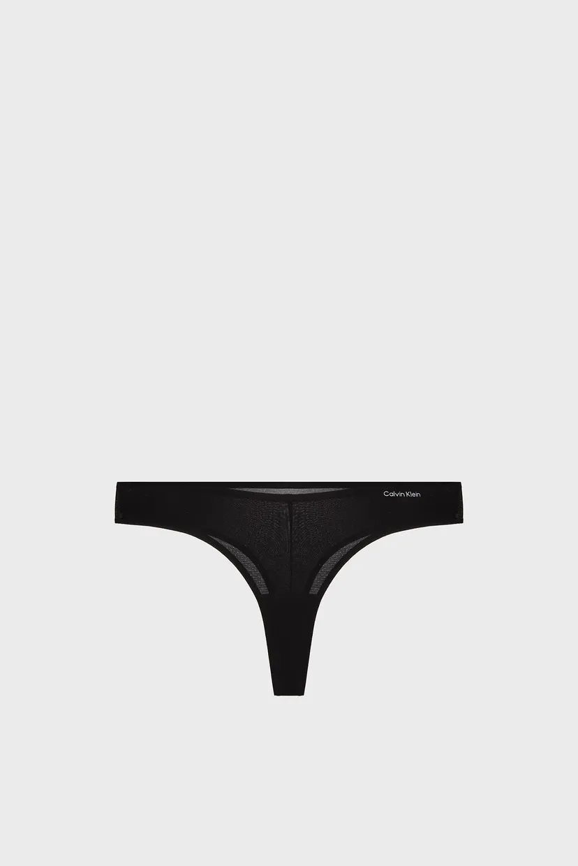 Женские черные трусики THONG 6