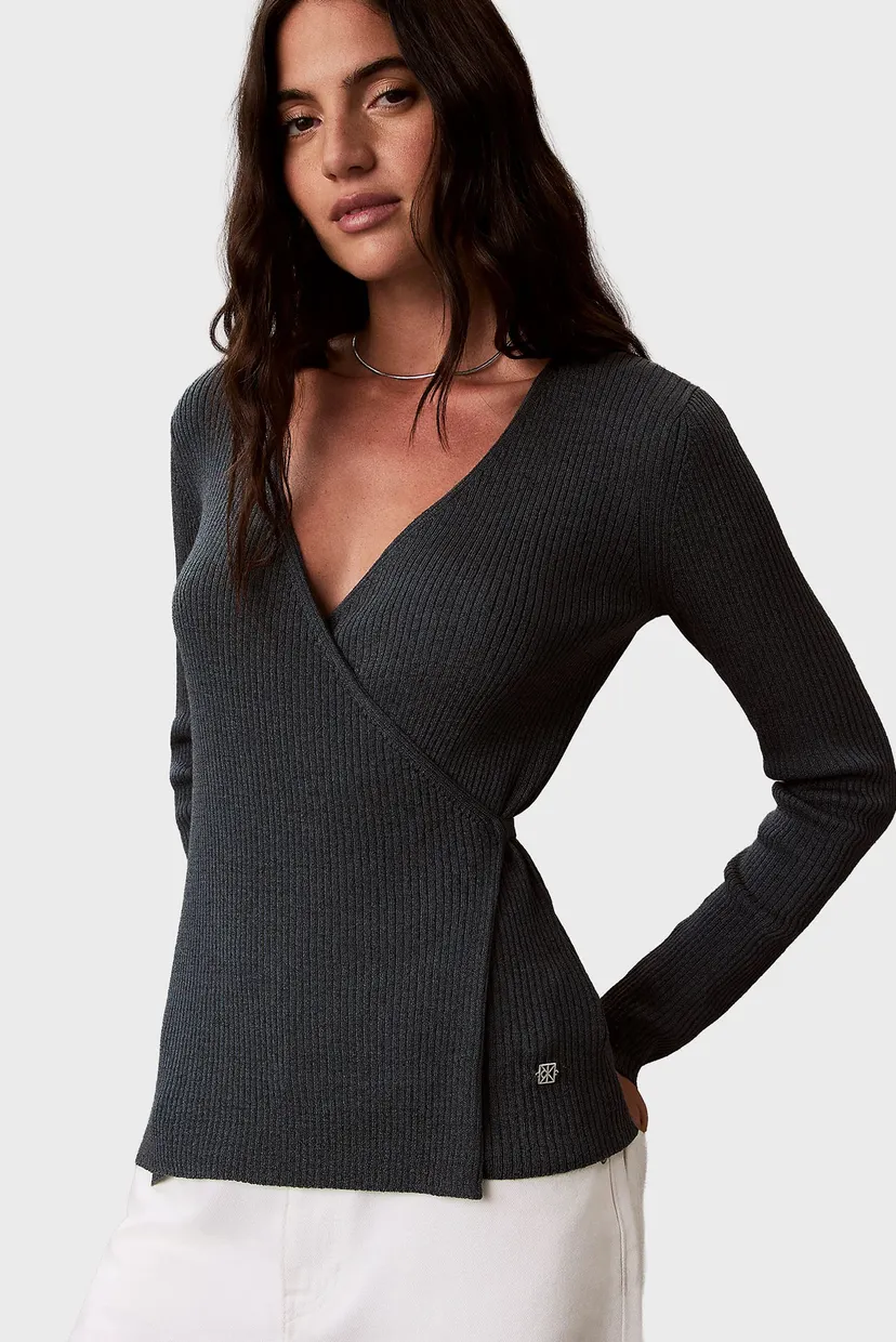 Свитер LINEN BLEND LS WRAP SWEATER 5