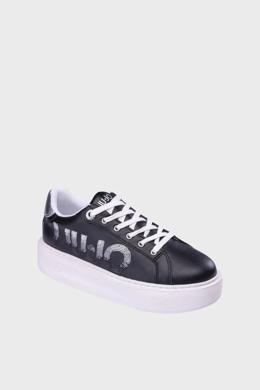 Кеды KYLIE 22 - SNEAKER CALF LEATHER PRINTED BLACK SILVER 3