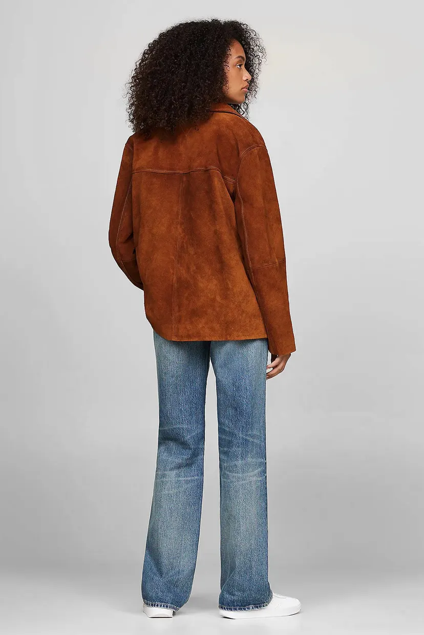 Женская рыжая замшевая куртка MD SUEDE AMERICANA 3