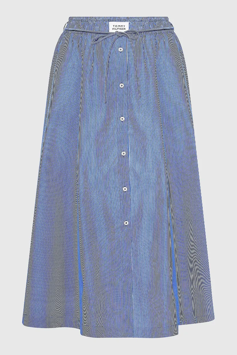 Женская голубая юбка в полоску ORG CO STRIPE MIDI PULL ON 10