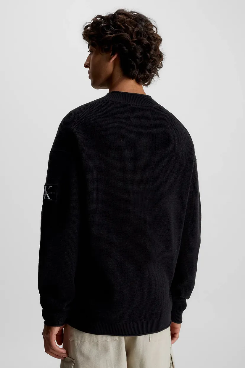 Мужской черный джемпер BADGE RELAXED SWEATER 3