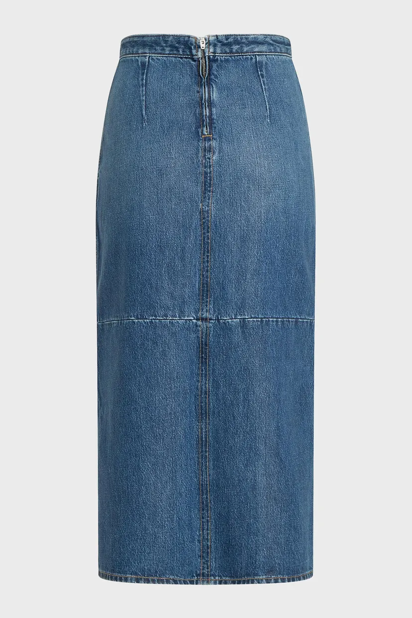 Женская синяя джинсовая юбка DNM MIDI SKIRT HW BETH CTD 5