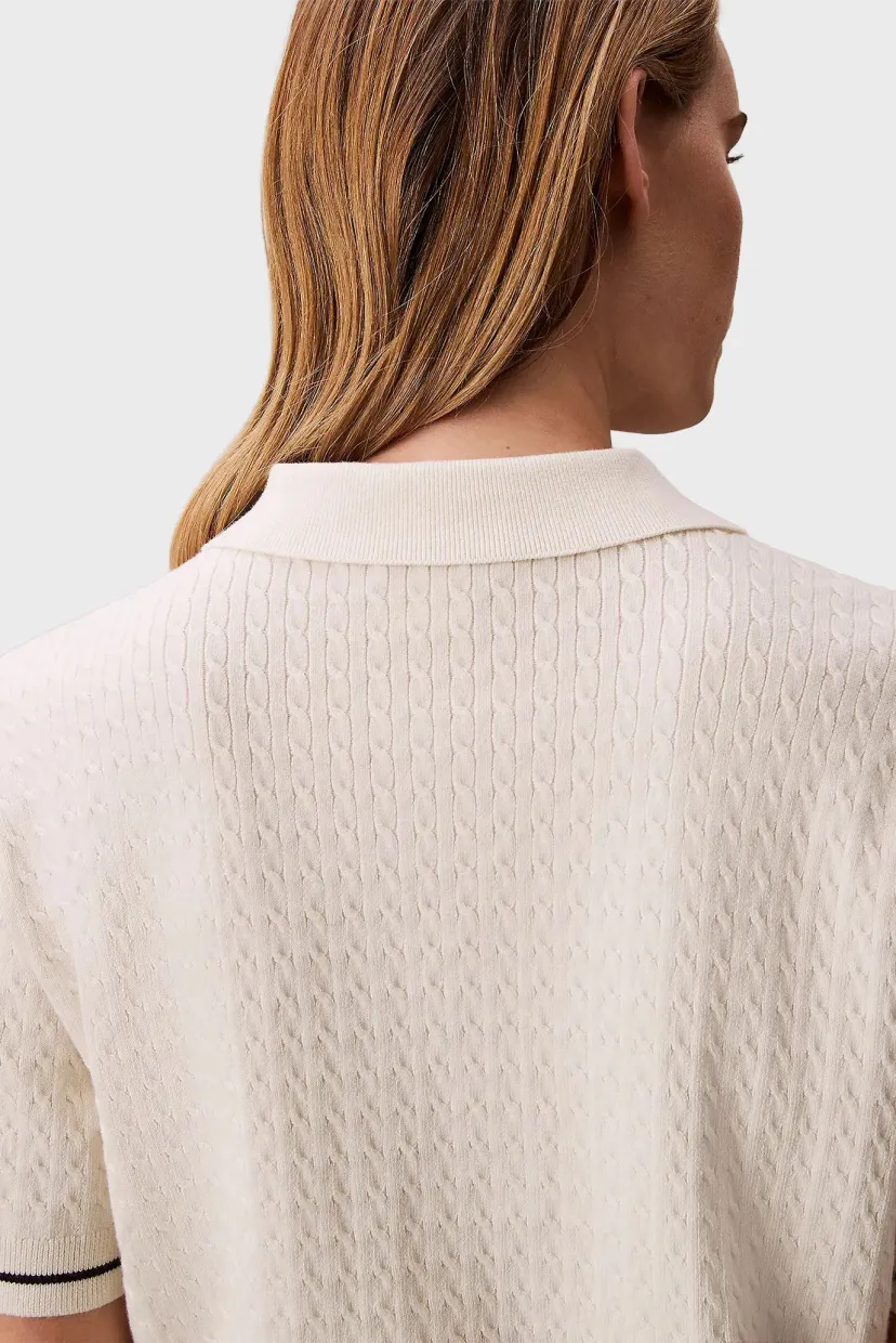 Поло SS WOVEN LABEL CROPPED CABLE SWE 5