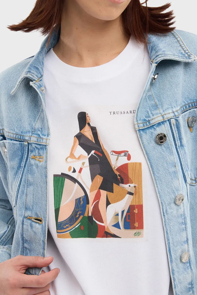 Футболка WTS13J08 BOXY FIT T-SHIRT WITH SIDE SLIT VINTAGE PRINT 4