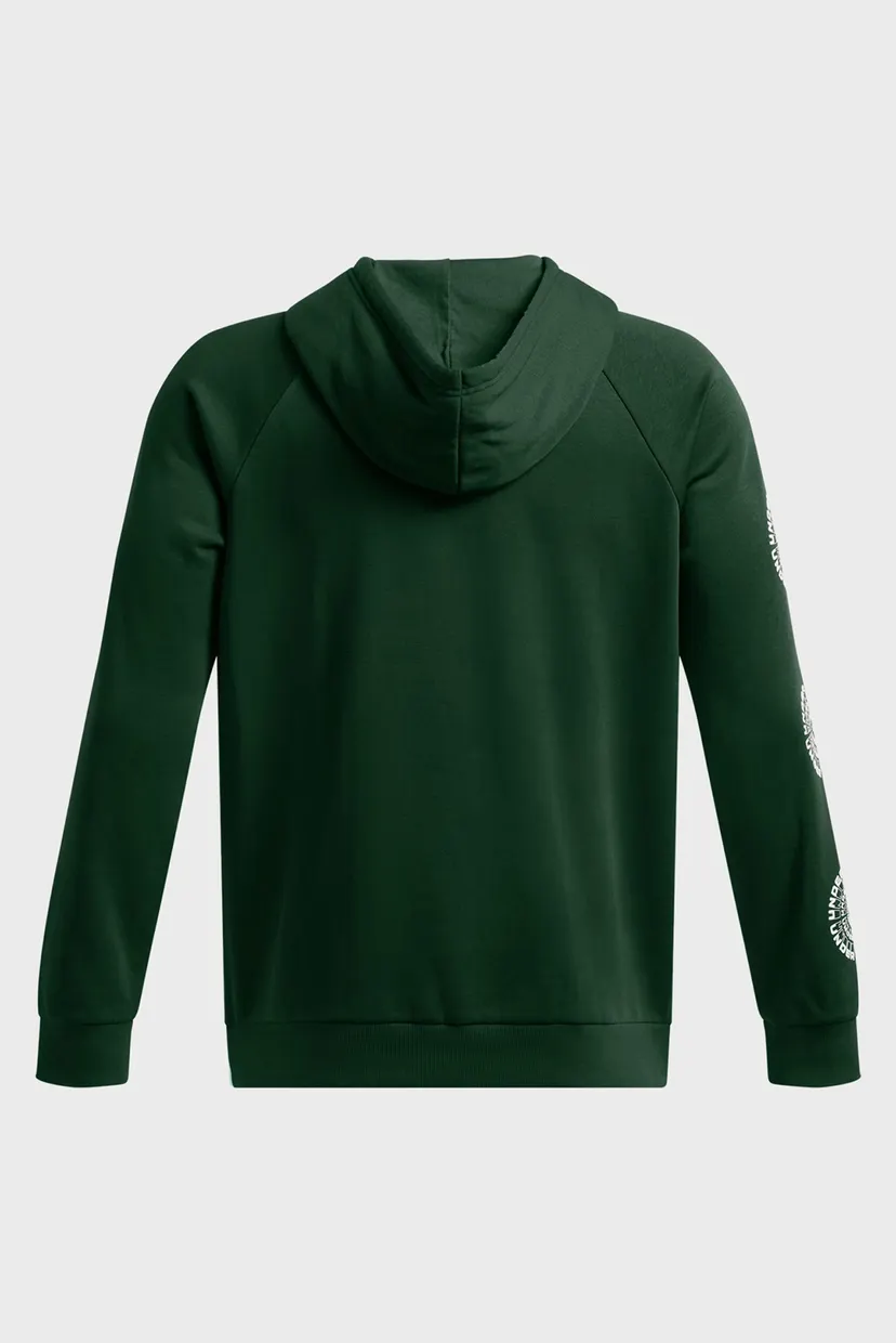 Мужское зеленое худи UA Rival Fleece HBR Logo HD 5