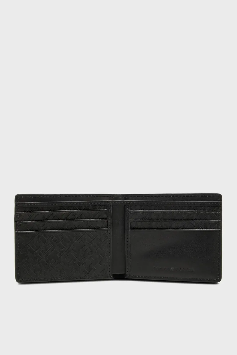 Мужской черный кожаный кошелек TH MONOGRAM MINI 3