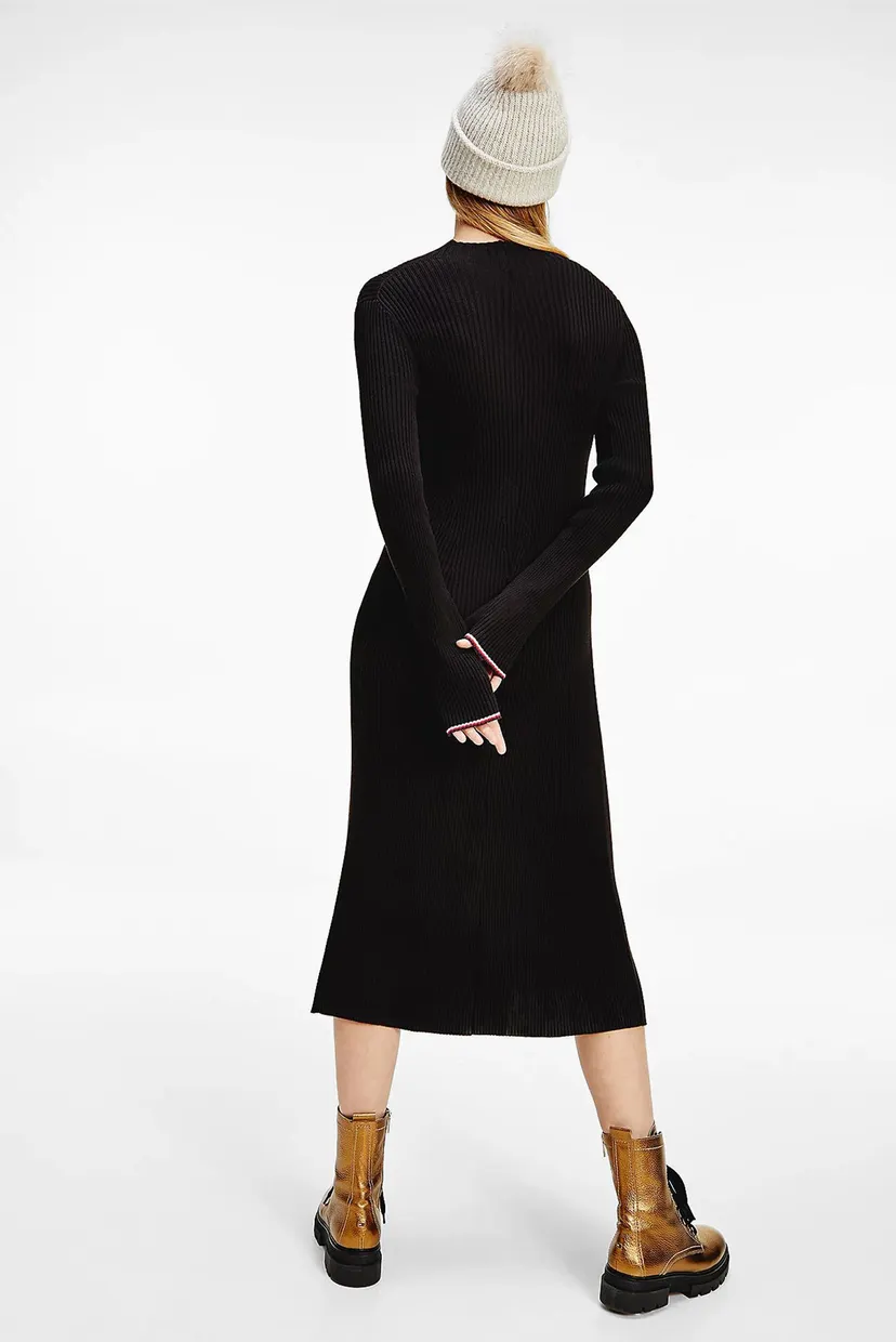 Платье/TH WARM RIB HIGH-NK DRESS LS 3