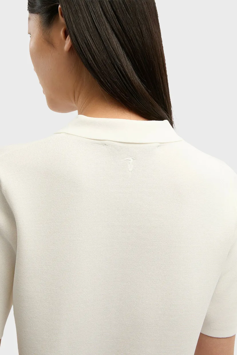 Футболка WK619K24 CROPPED POLO SWEATER WITH ZIPPER IN VISCOSE MILAN STITCH 3