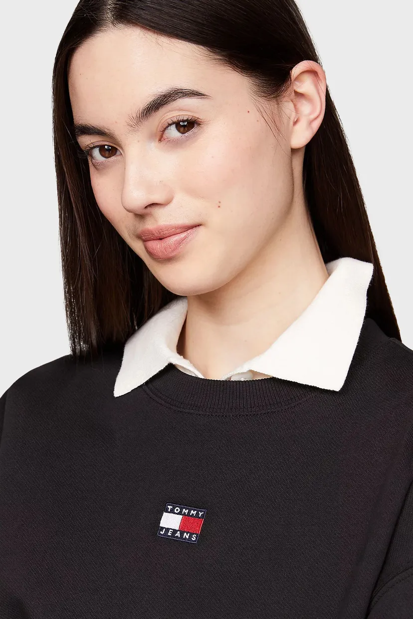 Женский черный свитшот TJW BXY BADGE CREW EXT 4