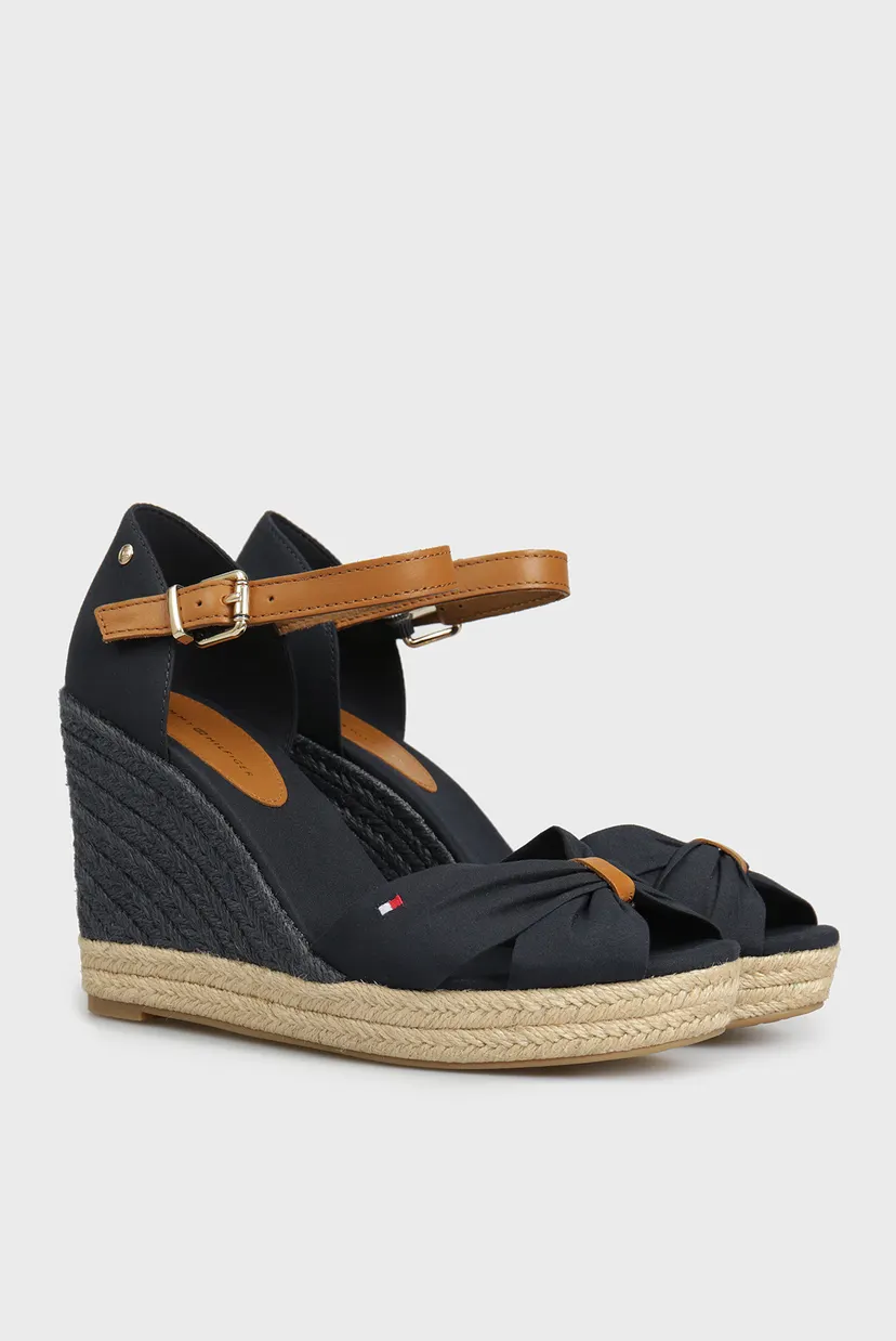 Женские темно-синие босоножки BASIC OPEN TOE HIGH WEDGE 7