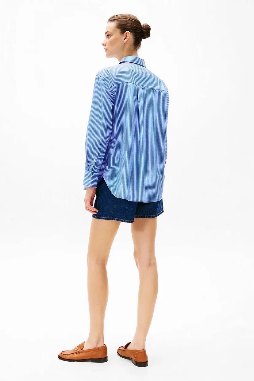 Женская синяя рубашка в полоску ESS POPLIN EASY FIT 3