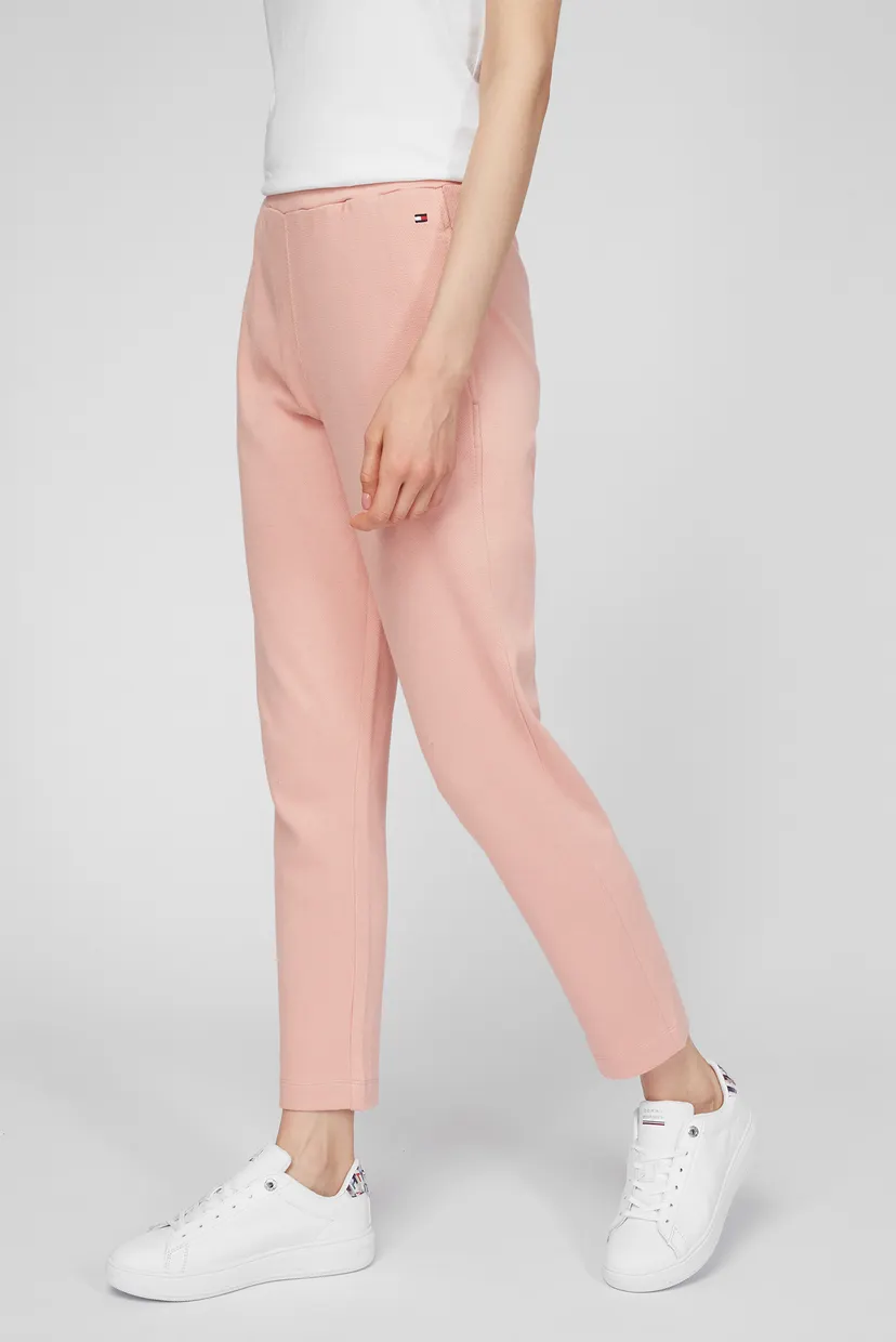 Женские пудровые спортивные брюки PIQUE TAPERED 8