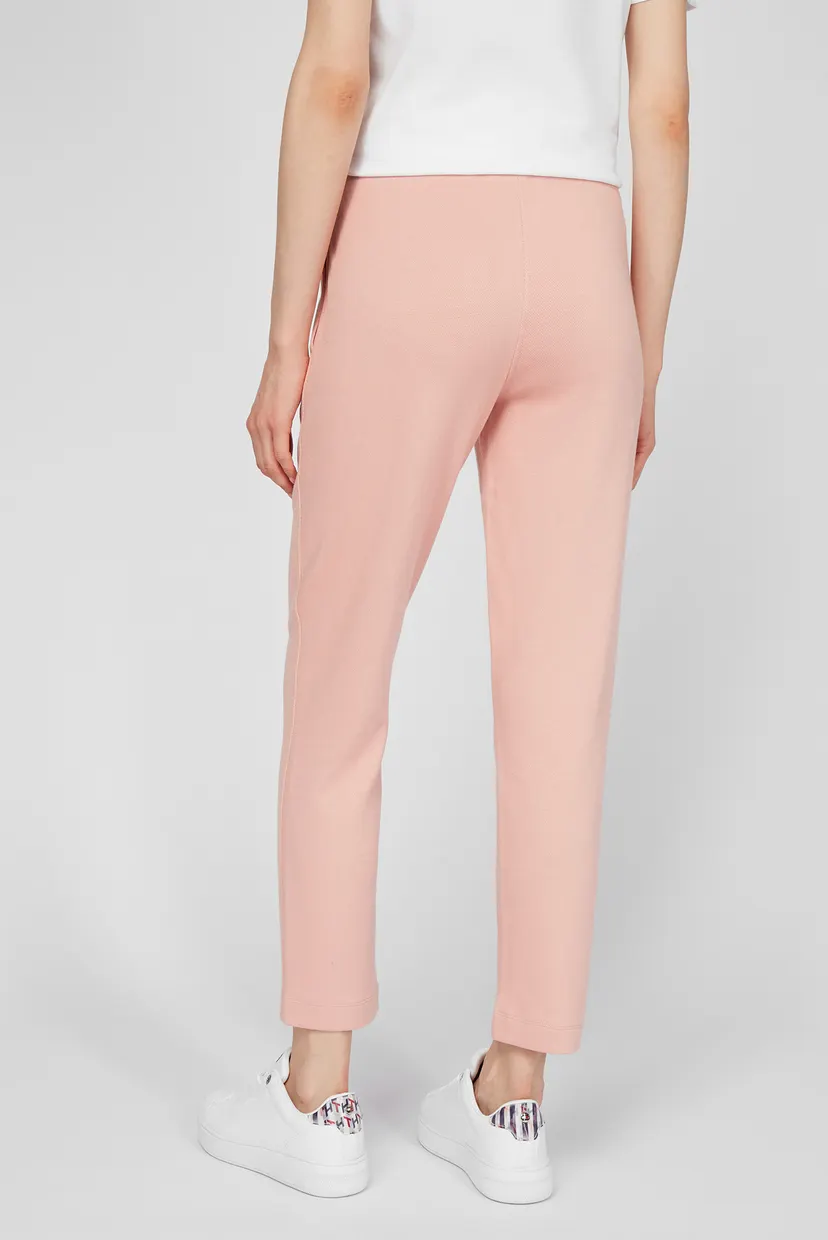 Женские пудровые спортивные брюки PIQUE TAPERED 4