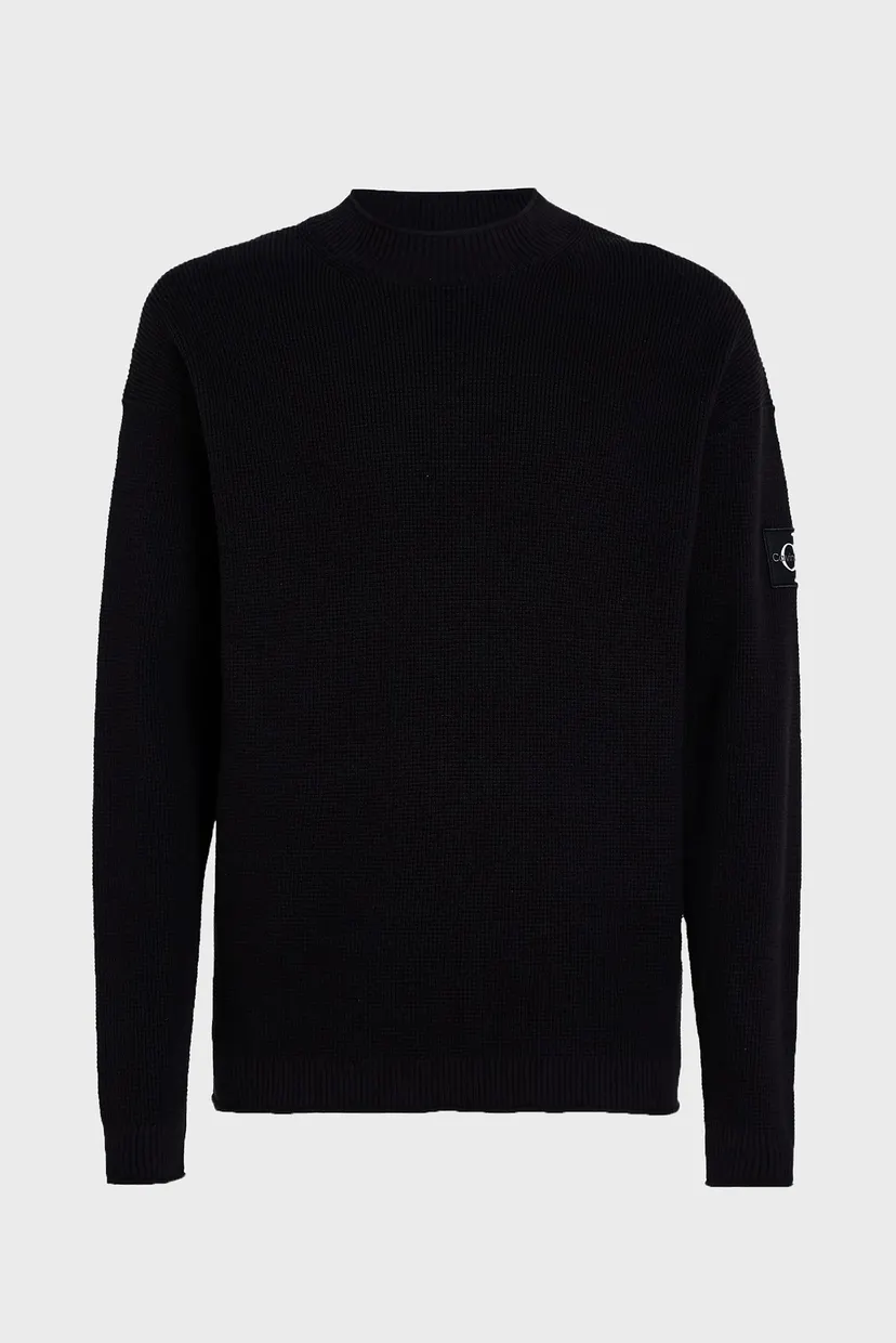 Мужской черный джемпер BADGE RELAXED SWEATER 5