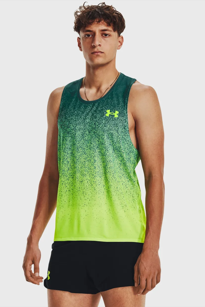 Мужская зеленая майка UA RUSH CICADA SINGLET 7