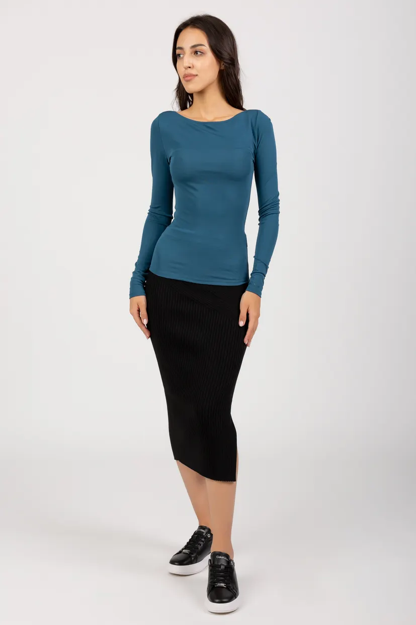 Лонгслив VISCOSE CREPE LONG SLEEVE TOP 5