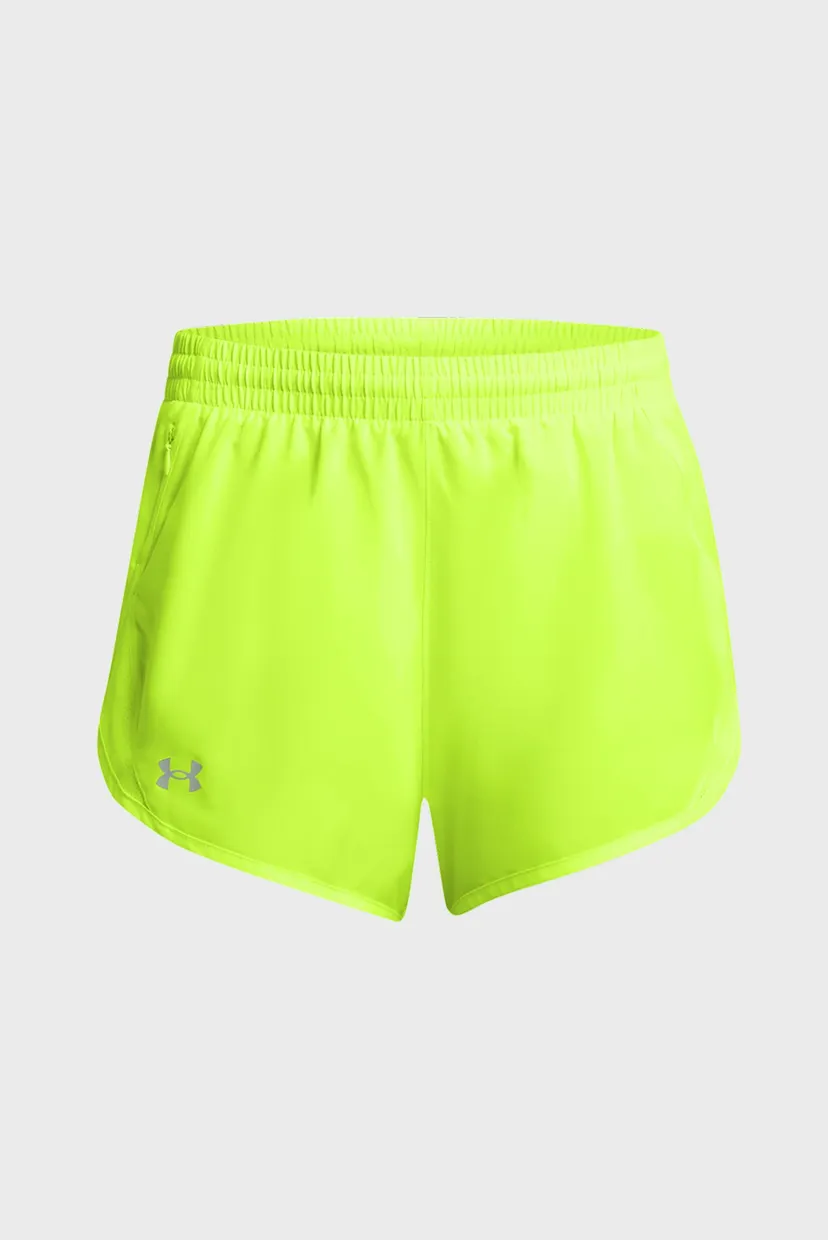 Женские желтые шорты UA Fly By 3'' Shorts 5