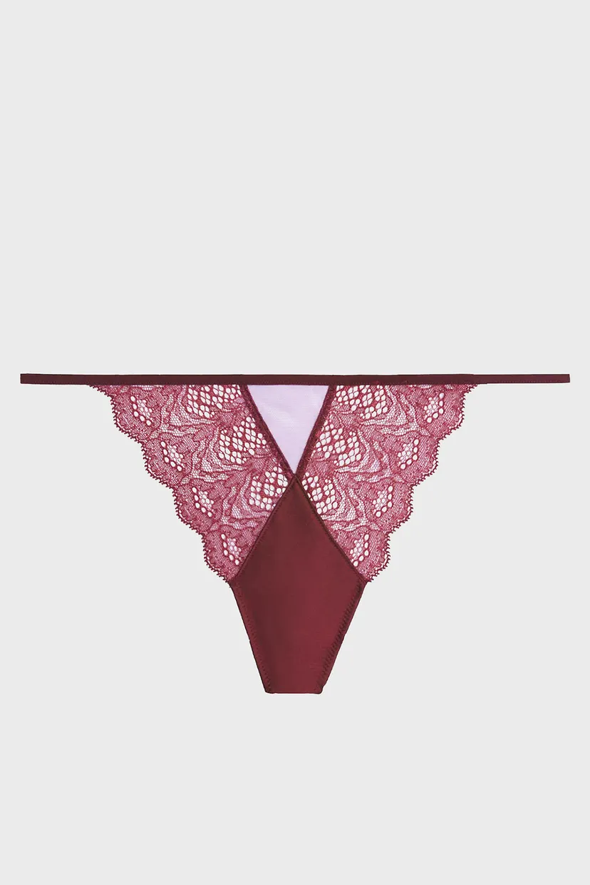 Женские бордовые трусики STRING THONG 6