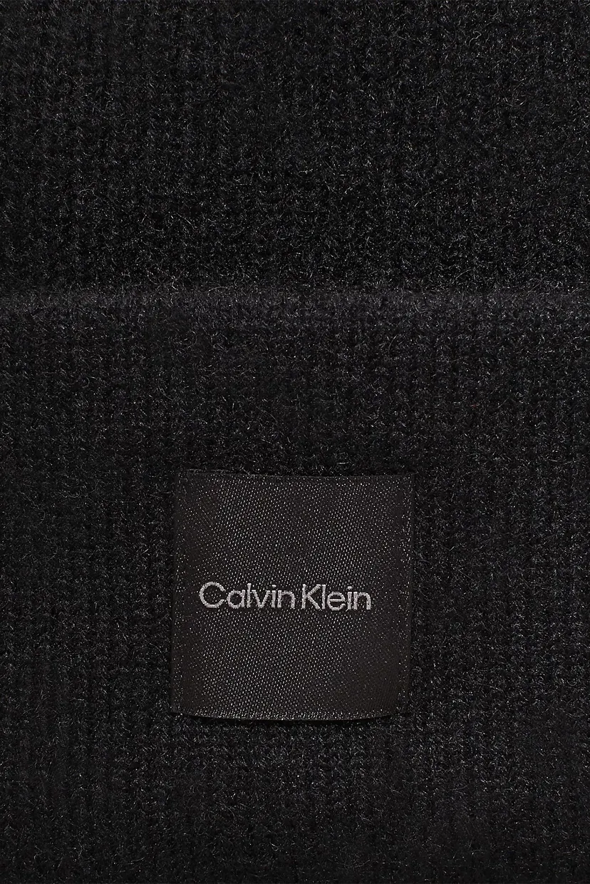 Женская черная кашемировая шапка CASHMERE CHUNKY OPEN RIB BEANIE 4