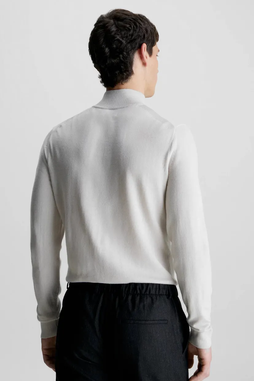 Мужской белый шерстяной гольф MERINO MOCK NECK 3