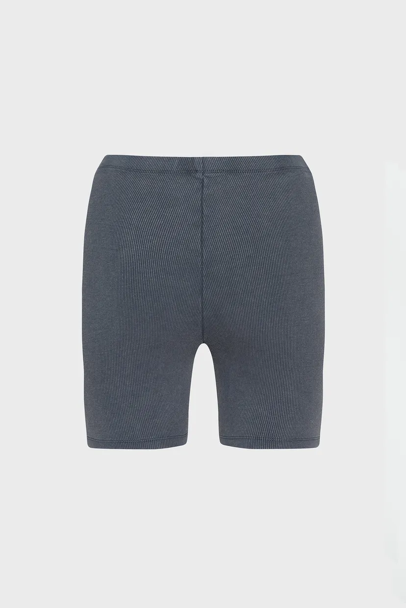 Женские темно-серые велосипедки WASHED WOVEN LABEL RIB SHORTS 7