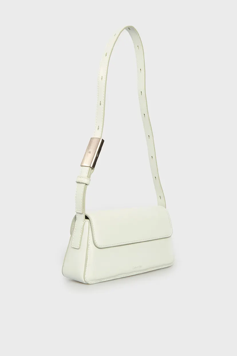 Женская светло-серая сумка BELTED SMALL SHOULDER BAG 3