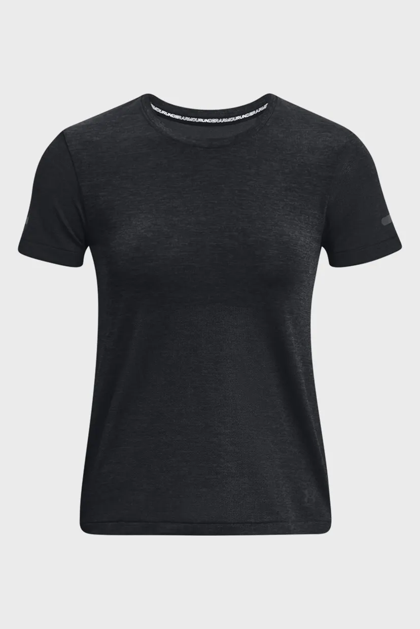 Женская черная футболка UA Seamless Stride SS 10