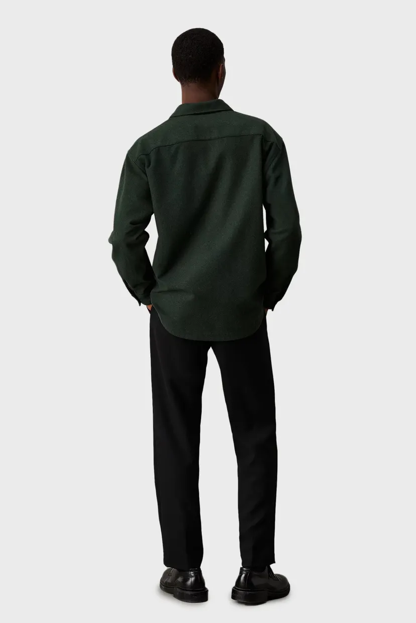Мужская темно-зеленая шерстяная рубашка WOOL BLEND OVERSHIRT 3