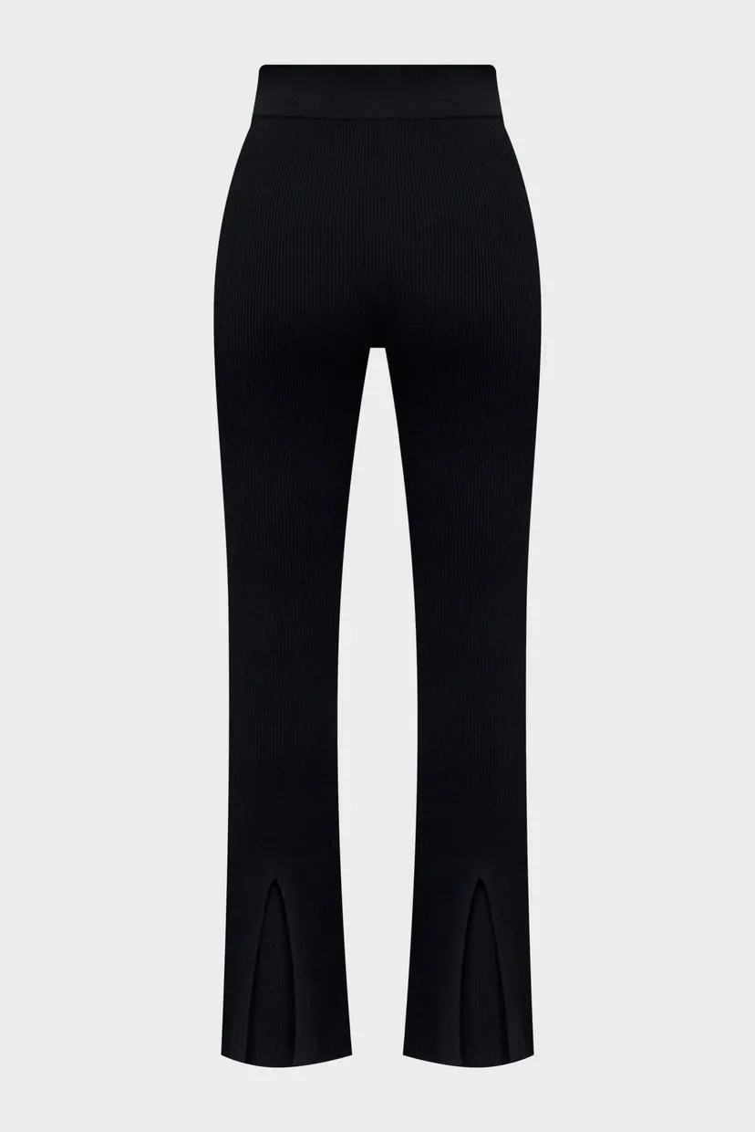 Женские черные брюки ICONIC RIB FLARED 3