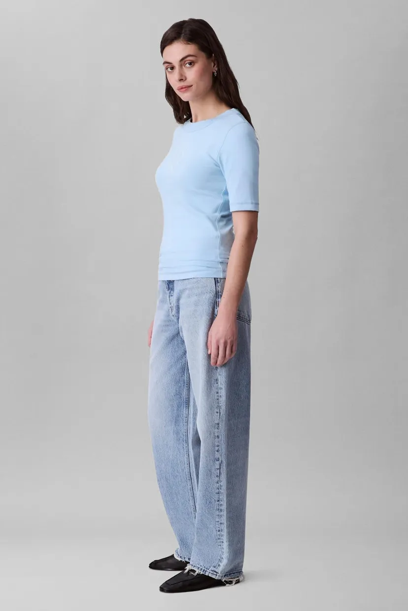 Футболка SS COTTON 1X1 RIB LOGO TEE 3