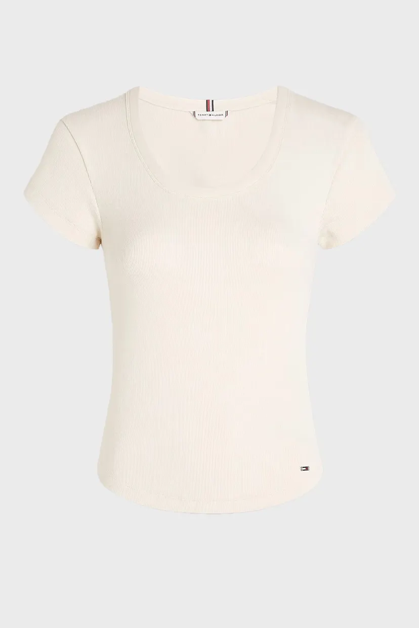 Футболка SLIM RIB SCOOP NK CAP SLV 5