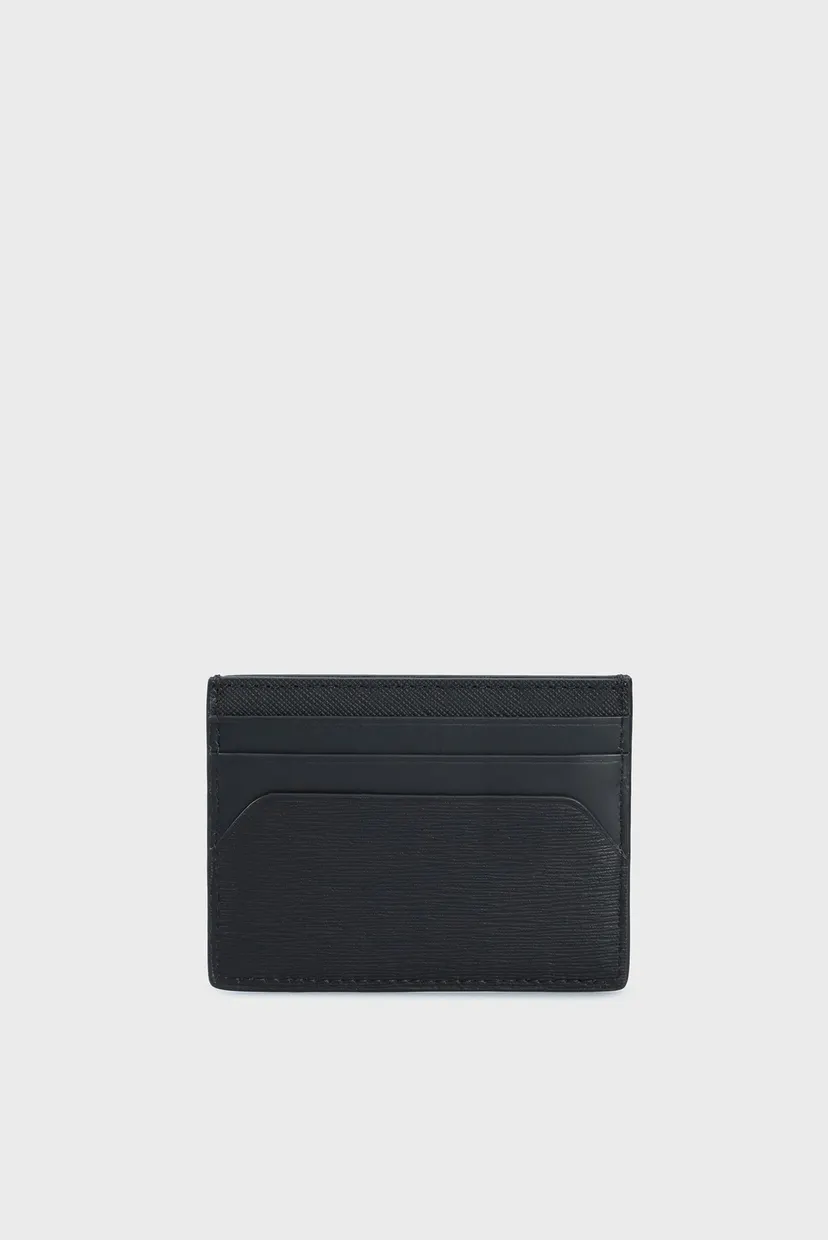 Мужской черный кожаный кардхолдер TH PLAQUE CC HOLDER 4