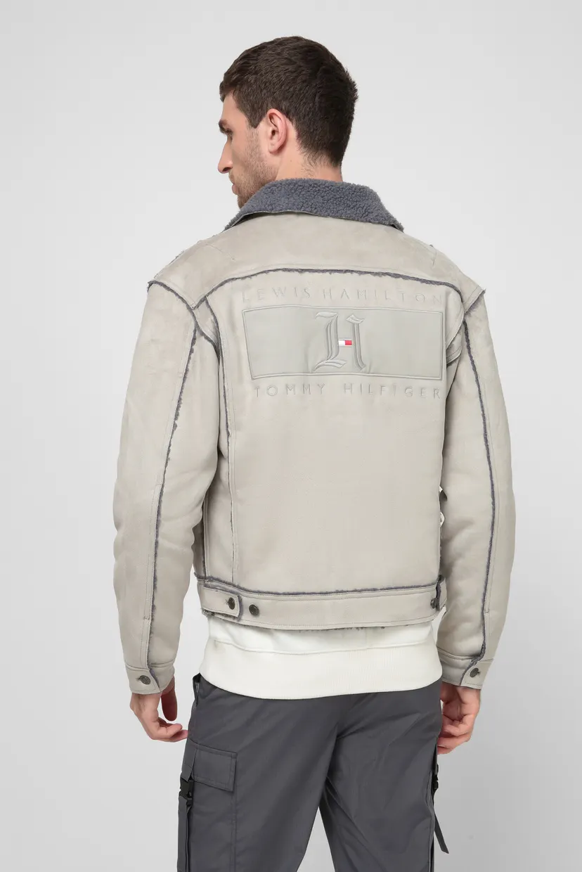Мужская серая куртка  Lewis Hamilton FAUX SUEDE JKT 4