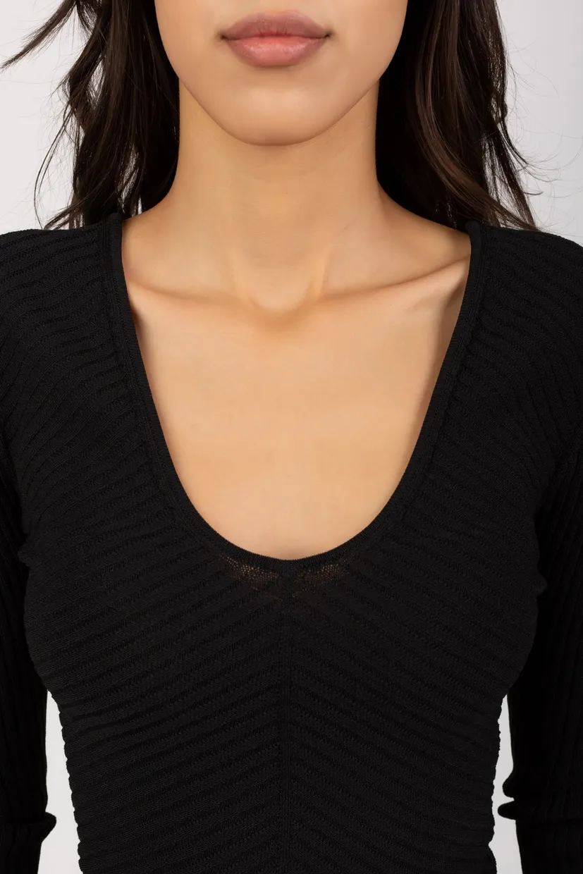 Свитер ICONIC RIB V NECK SWEATER 4