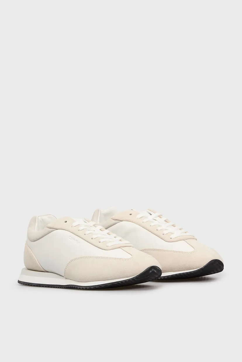 Женские белые кожаные кроссовки RUNNER LACE UP - LTH SUE MIX 3