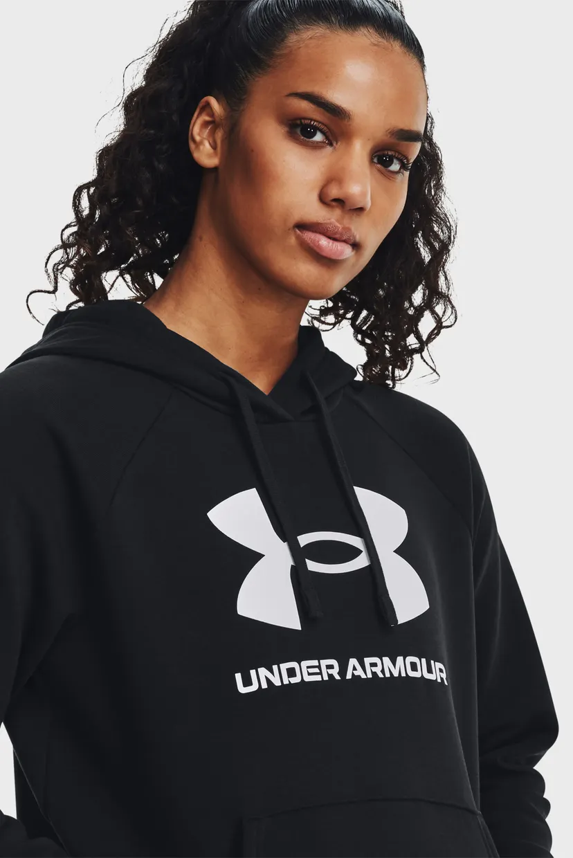 Женское черное худи UA Rival Fleece Big Logo Hdy 4