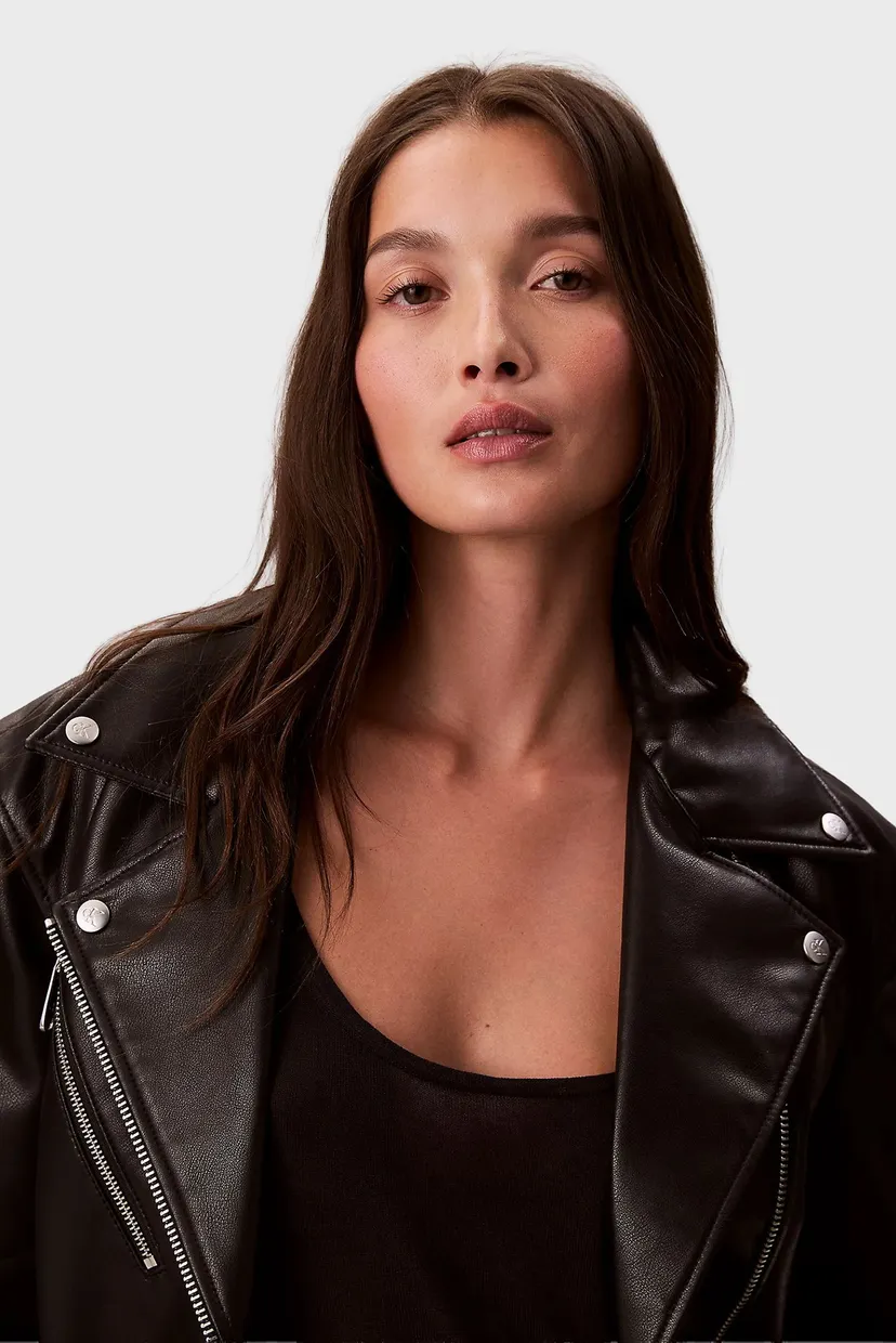 Куртка кожаная/FAUX LEATHER MOTO JACKET W/BELT 5