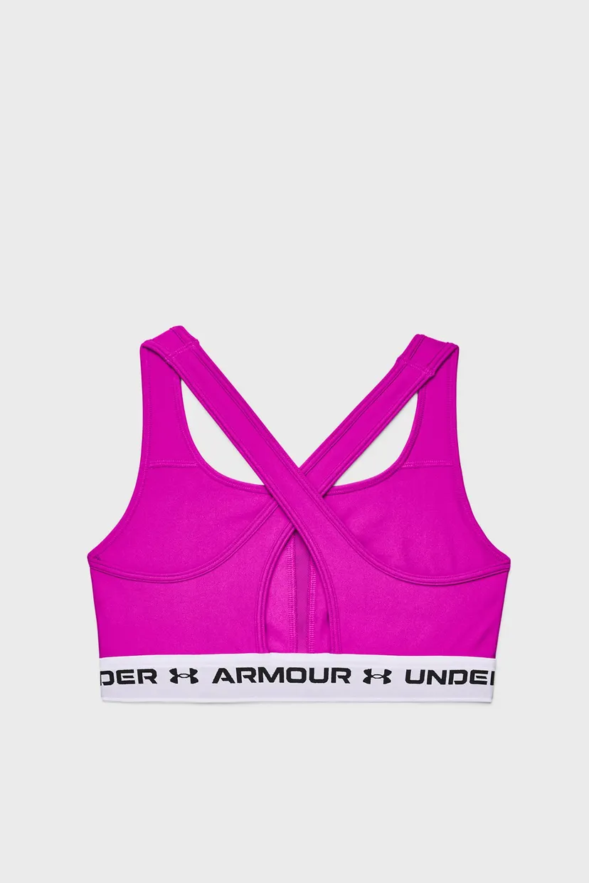 Женский розовый топ UA Crossback Mid Bra 6
